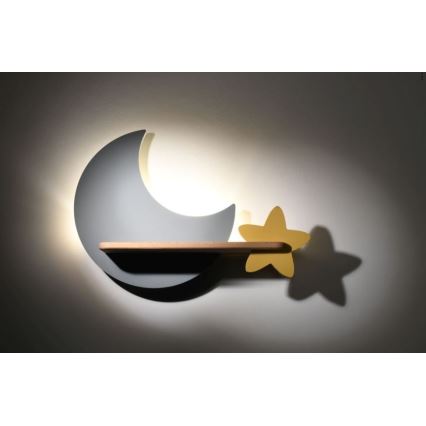 LED Dětské nástěnné svítidlo s poličkou MOON LED/5W/230V, 