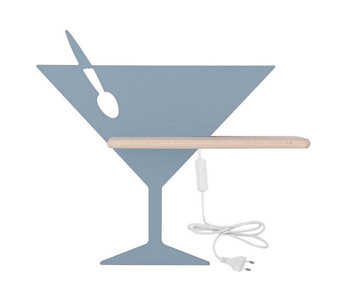 Candellux LED Dětské nástěnné svítidlo s poličkou PICCOLO LED/4W/230V modrá/dřevo CA0796