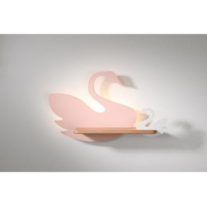 LED Dětské nástěnné svítidlo s poličkou SWAN LED/5W/230V, FSC certifikováno