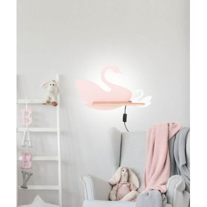 LED Dětské nástěnné svítidlo s poličkou SWAN LED/5W/230V, FSC certifikováno