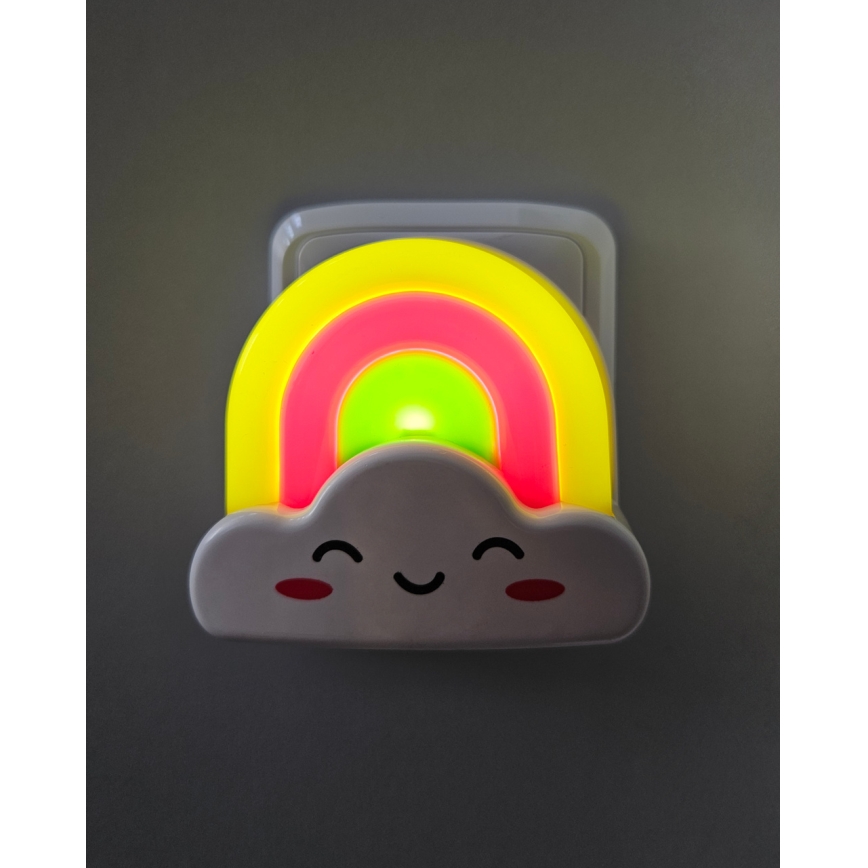 LED Dětské noční světlo LED/0,5W/230V duha