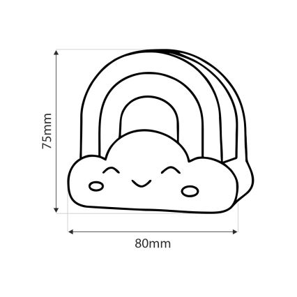 LED Dětské noční světlo LED/0,5W/230V duha