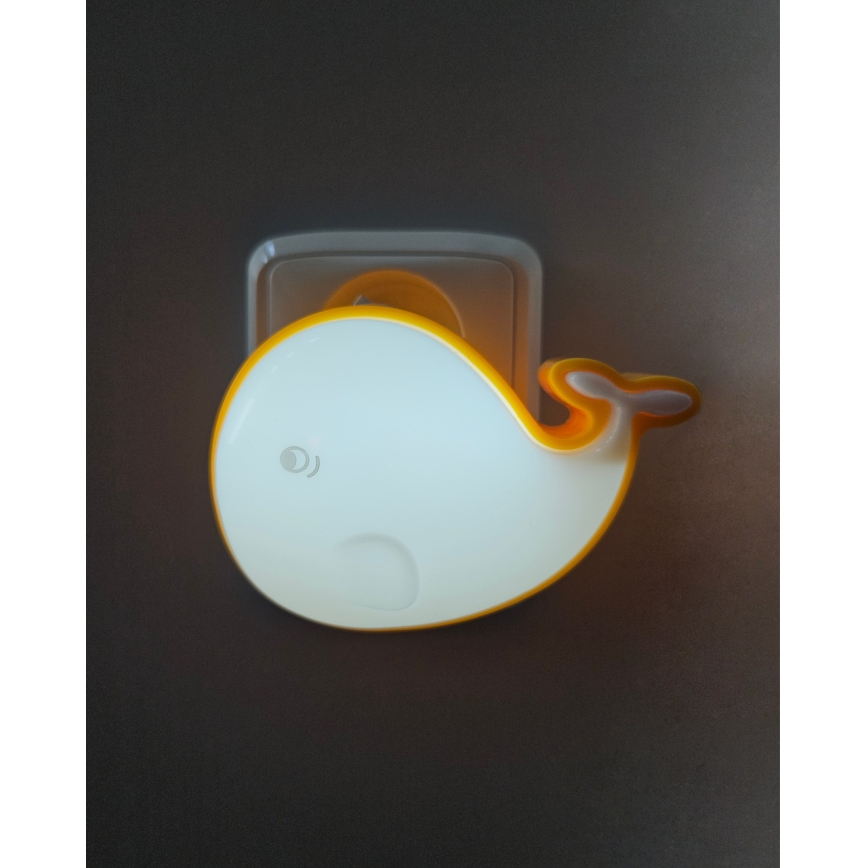 LED Dětské noční světlo LED/0,5W/230V velryba