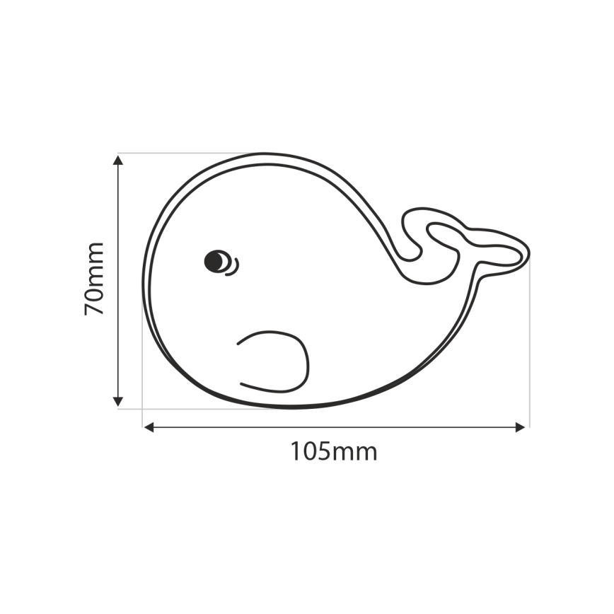 LED Dětské noční světlo LED/0,5W/230V velryba
