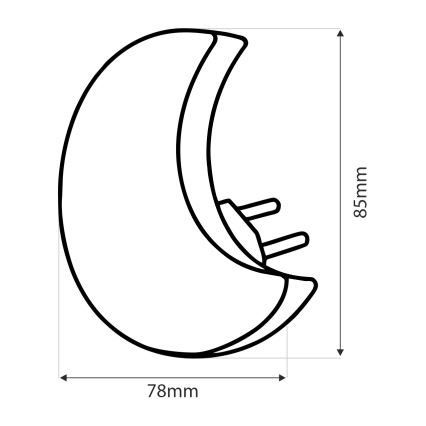 LED Dětské noční světlo se senzorem soumraku LED/0,5W/230V měsíček