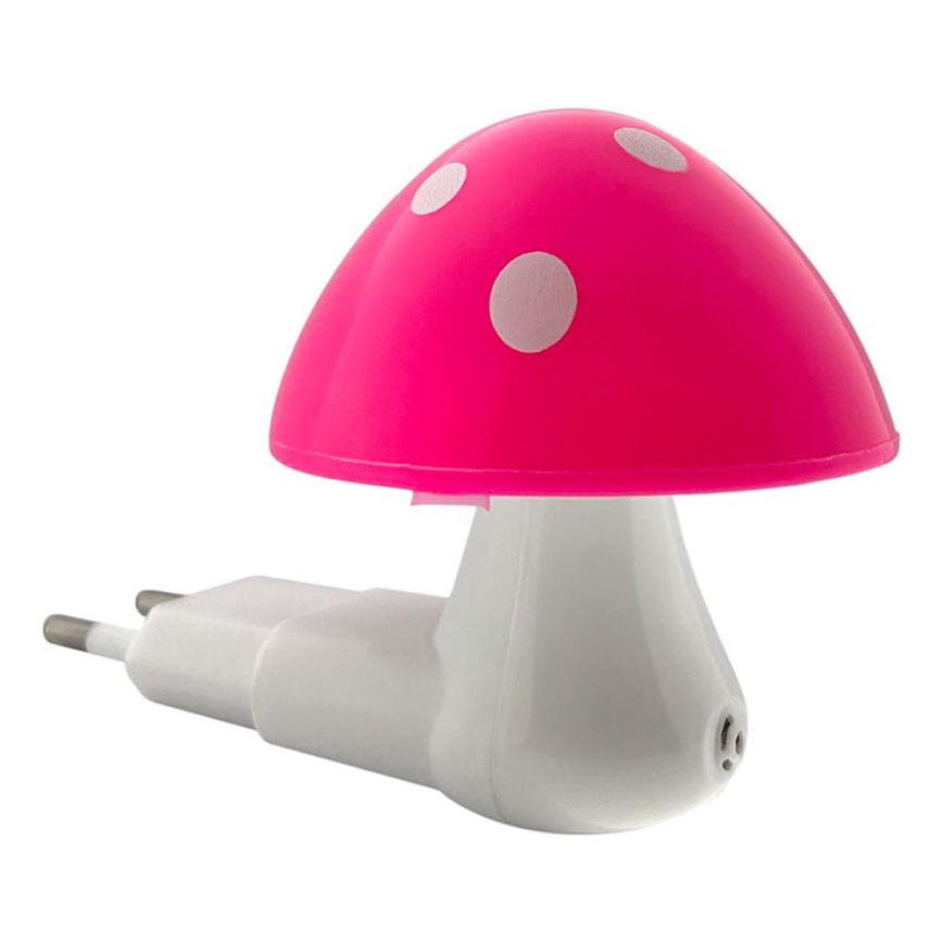 LED Dětské noční světlo se senzorem soumraku LED/0,5W/230V muchomůrka