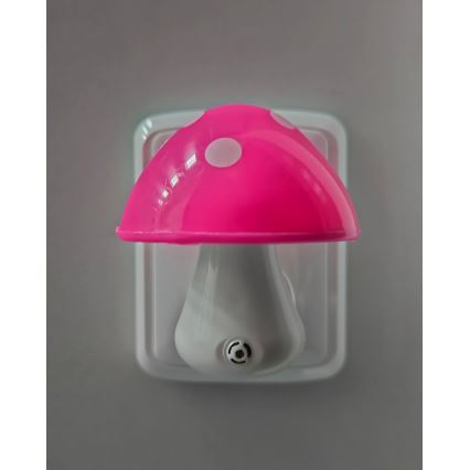 LED Dětské noční světlo se senzorem soumraku LED/0,5W/230V muchomůrka