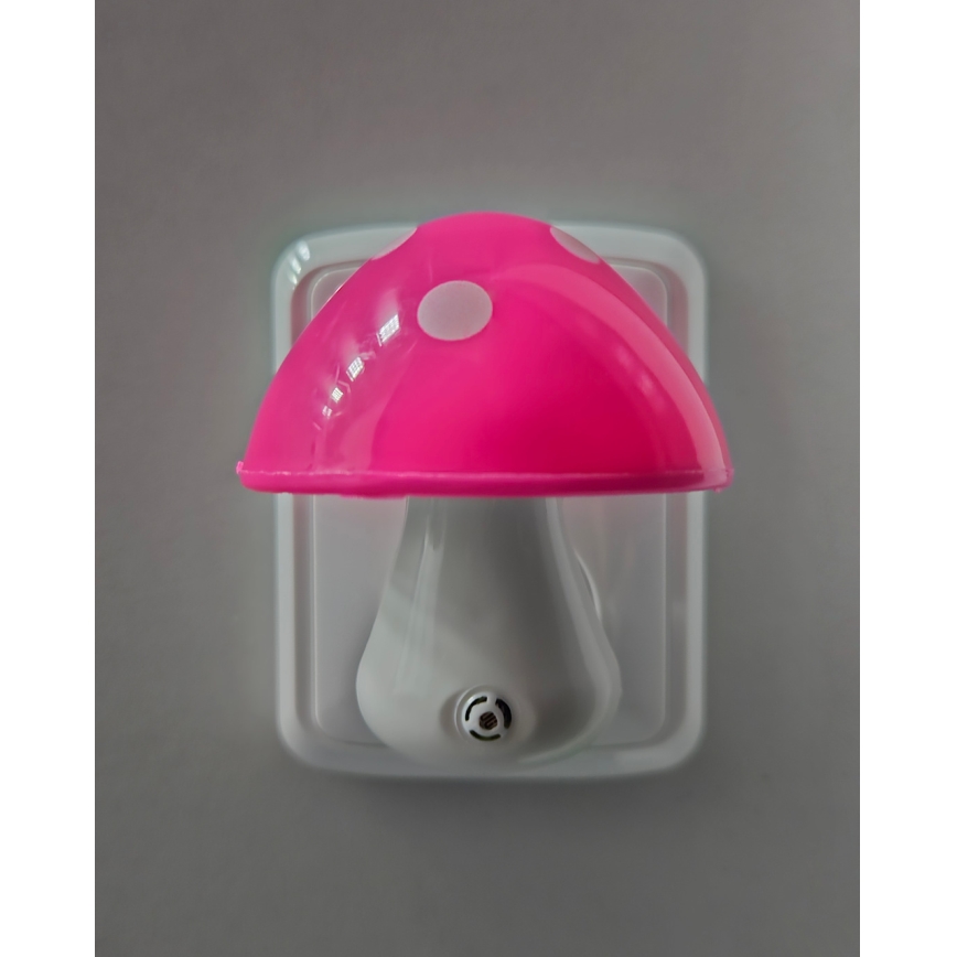 LED Dětské noční světlo se senzorem soumraku LED/0,5W/230V muchomůrka