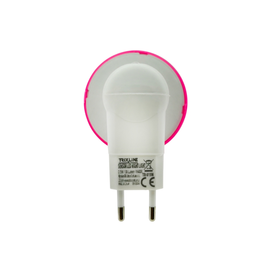 LED Dětské noční světlo se senzorem soumraku LED/0,5W/230V muchomůrka