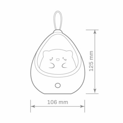 LED Dětské orientační svítidlo se senzorem KITTY LED/0,5W/5V USB 1200 mAh modrá