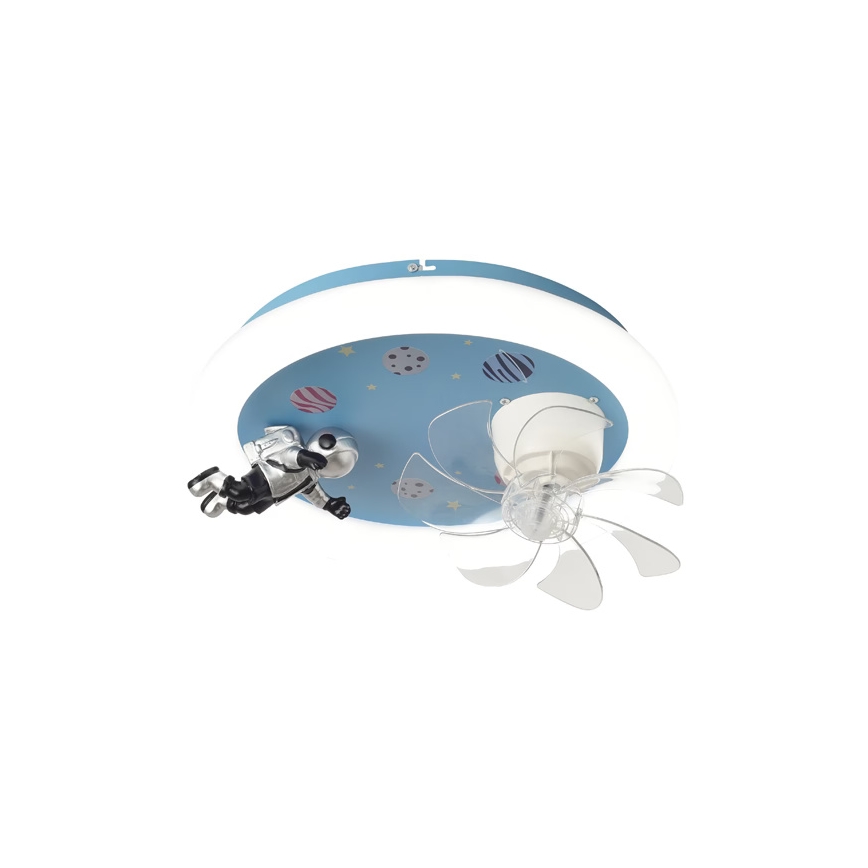 LED Dětské stmívatelné stropní svítidlo s ventilátorem LED/48W/230V 3000/4000/6000K modrá + dálkové ovládání