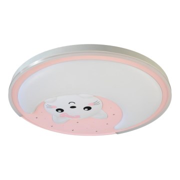 LED Dětské stropní svítidlo MOONCAT LED/34W/230V růžová