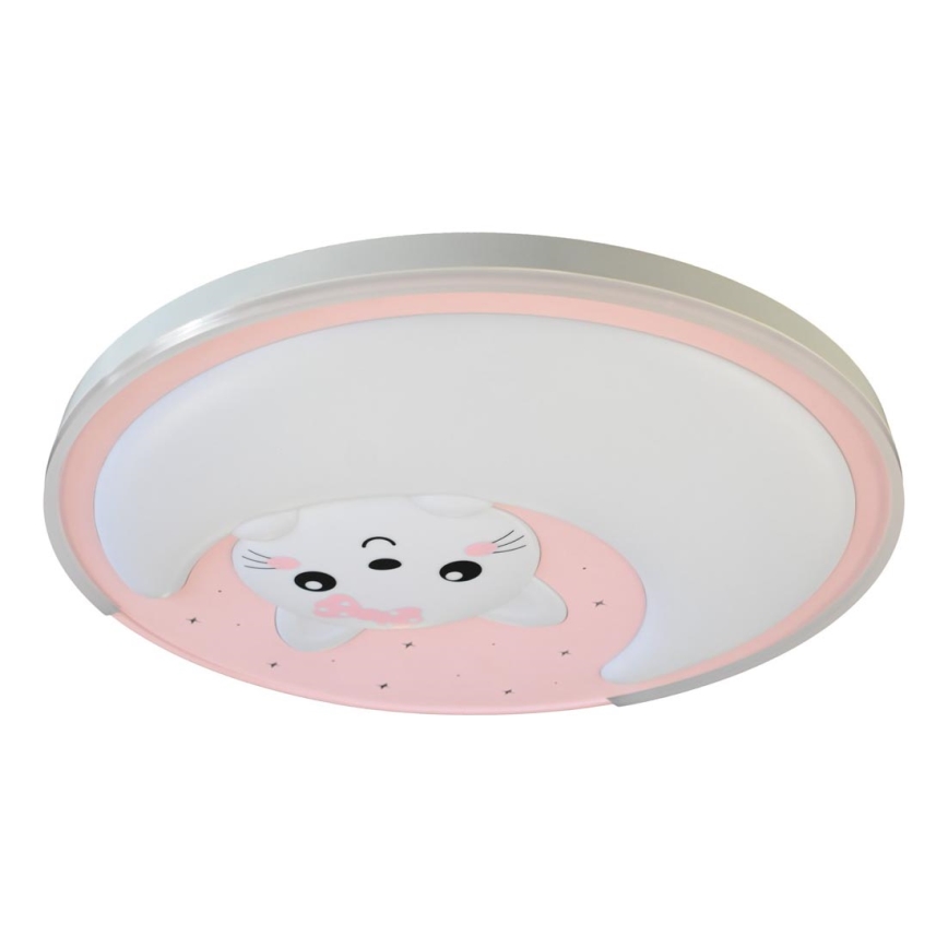 LED Dětské stropní svítidlo MOONCAT LED/34W/230V růžová