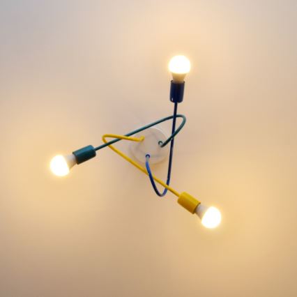 LED Dětský přisazený lustr OXFORD 3xE27/15W/230V