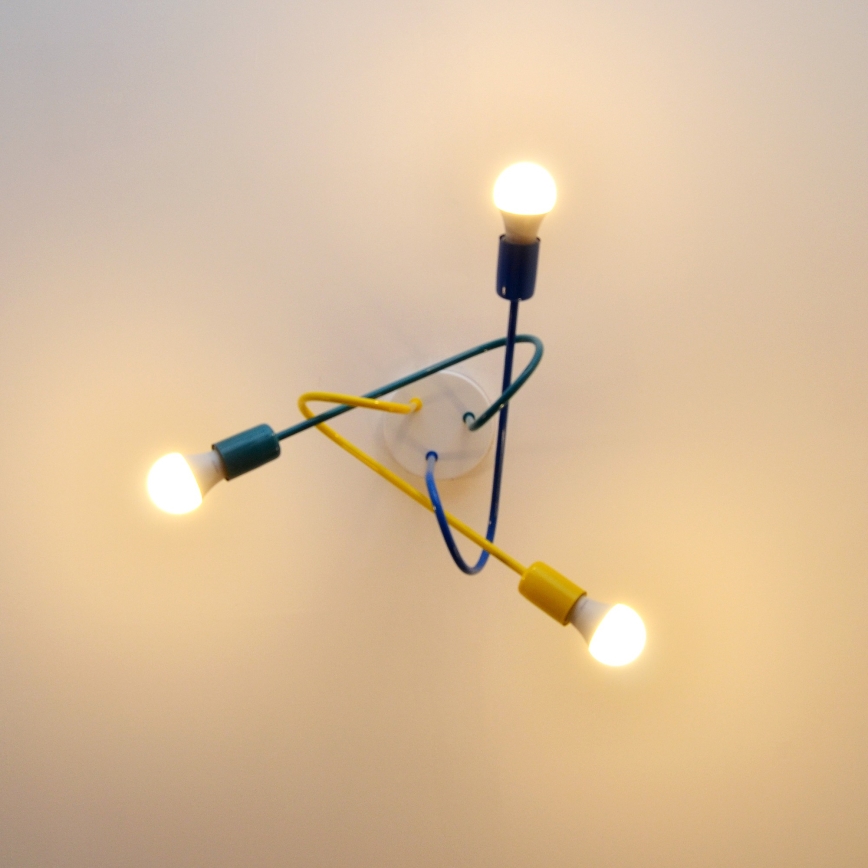 LED Dětský přisazený lustr OXFORD 3xE27/15W/230V