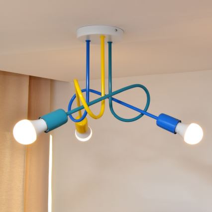 LED Dětský přisazený lustr OXFORD 3xE27/15W/230V