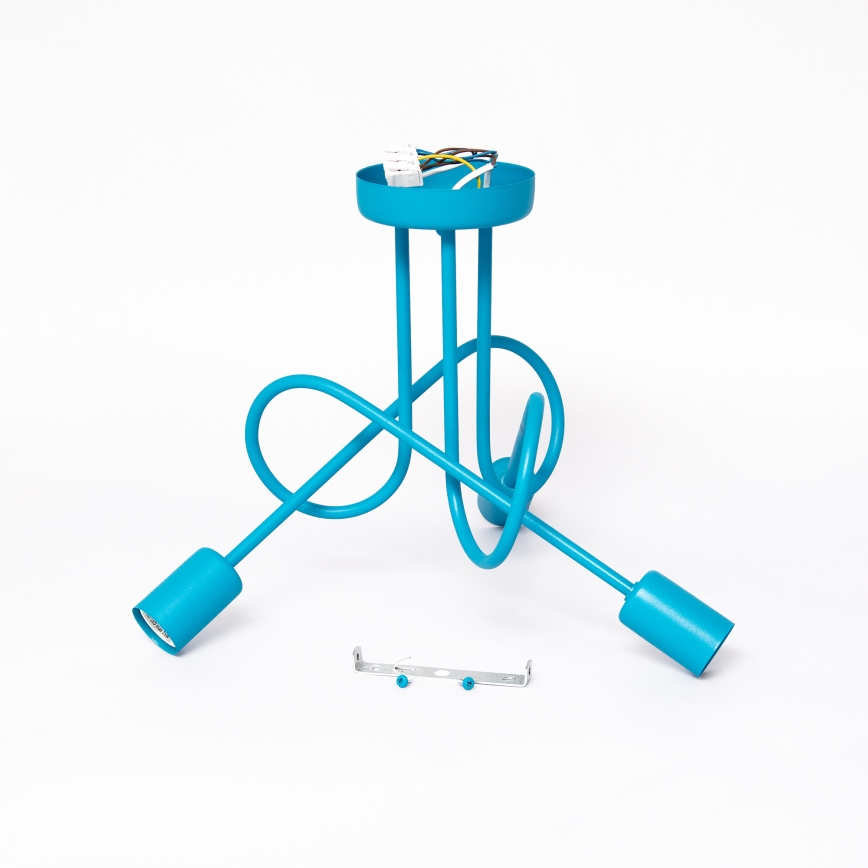 LED Dětský přisazený lustr OXFORD 3xE27/15W/230V modrá