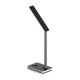 LED Dotyková stmívatelná stolní lampa s bezdrátovým nabíjením LED/7W/5V 3000-6500K USB černá