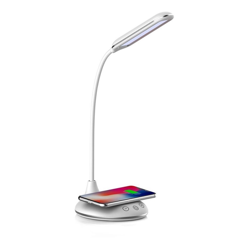 LED Dotyková stmívatelná stolní lampa s bezdrátovým nabíjením LED/4W/5V 3000-6500K bílá