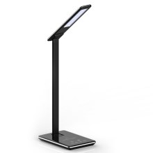 LED Dotyková stmívatelná stolní lampa s bezdrátovým nabíjením LED/4W/5V 3000-6500K USB černá