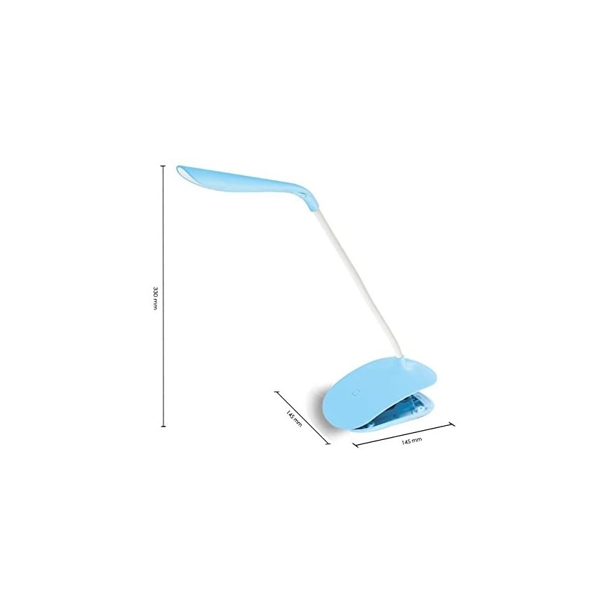 LED Dotyková stmívatelná stolní lampa s klipem LED/3,5W/230V modrá