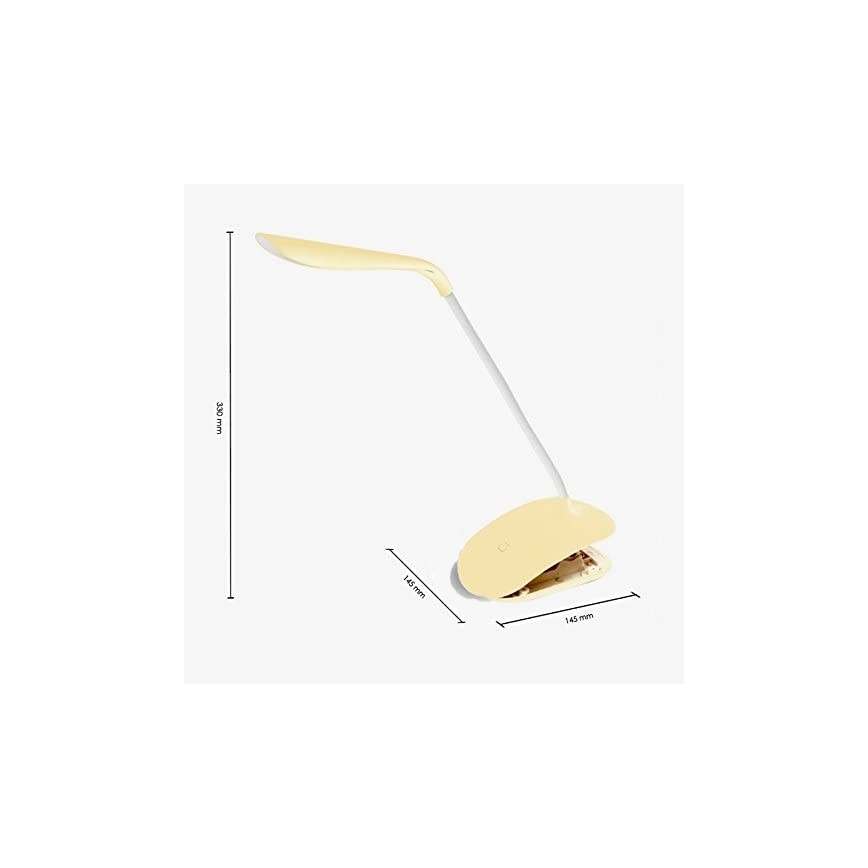 LED Dotyková stmívatelná stolní lampa s klipem LED/3,5W/230V žlutá