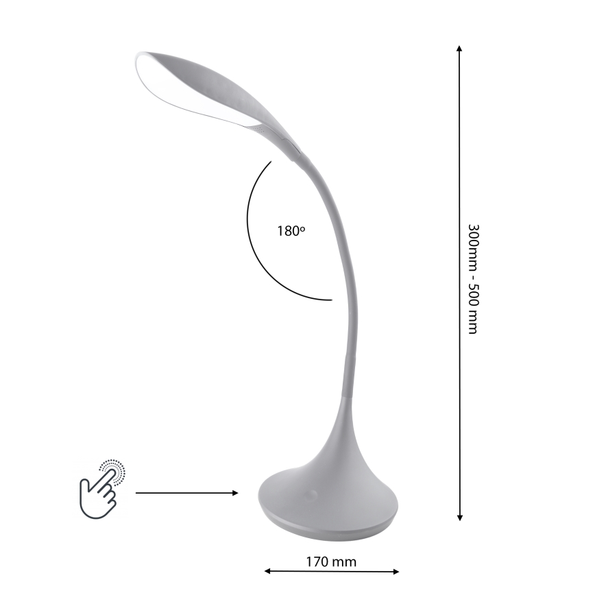 LED Dotyková stmívatelná stolní lampa VIPER LED/5,5W/230V šedá