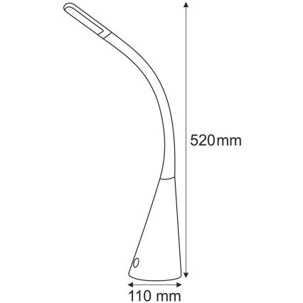 LED Dotyková stmívatelná USB stolní lampa ELEGANCE 7W/230V