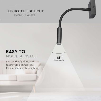 LED Flexibilní nástěnná lampa LED/3W/230V