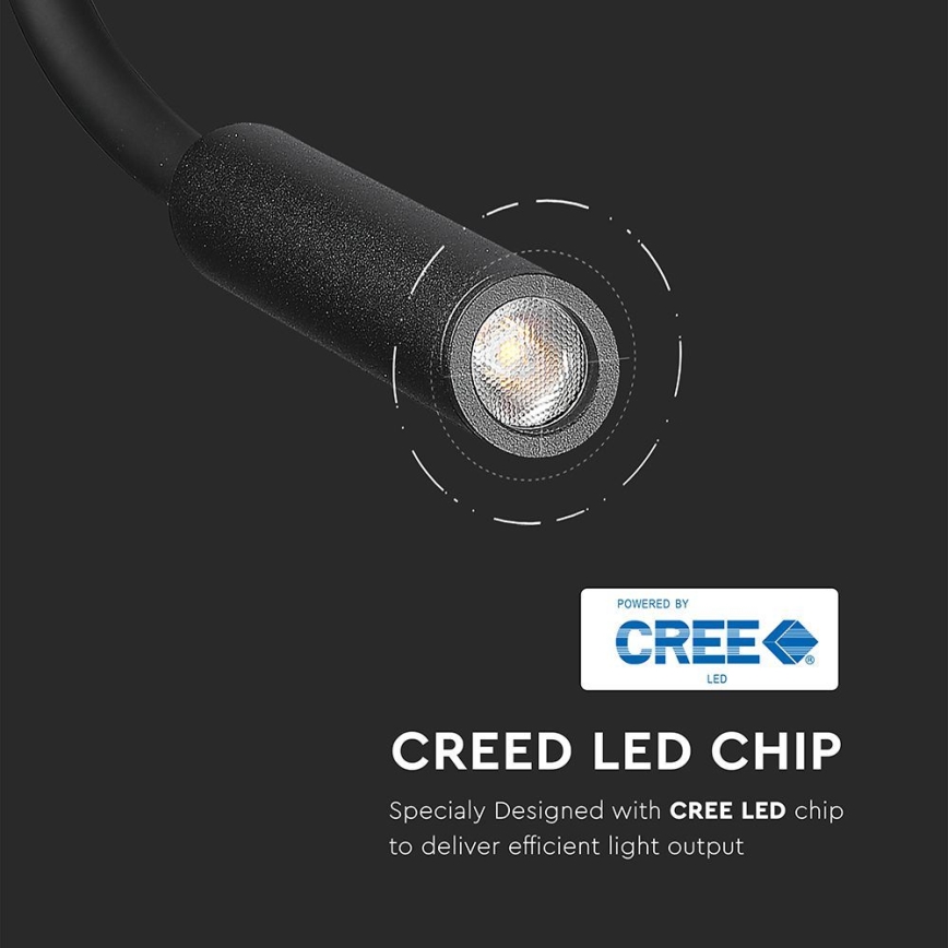 LED Flexibilní nástěnná lampa LED/3W/230V