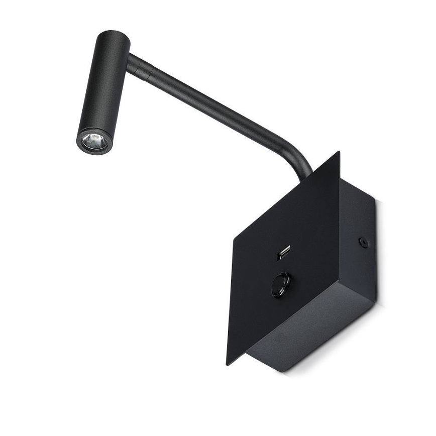 LED Flexibilní nástěnná lampa s USB portem LED/3W/230V