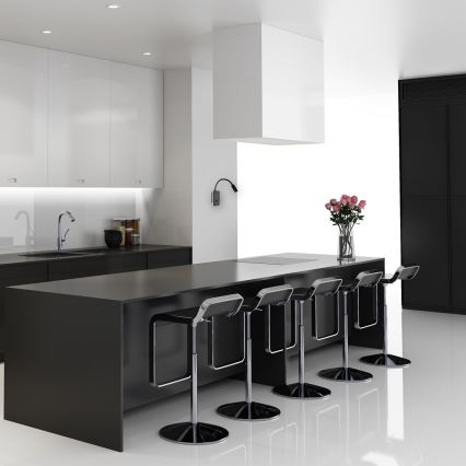 LED Flexibilní nástěnná lampička BASE LED/8W+LED/2W/230V černá/stříbrná