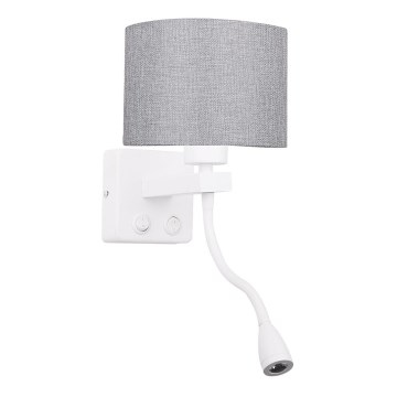 LED Flexibilní svítidlo POLO 1xE27/40W+LED/2W 230V bílá