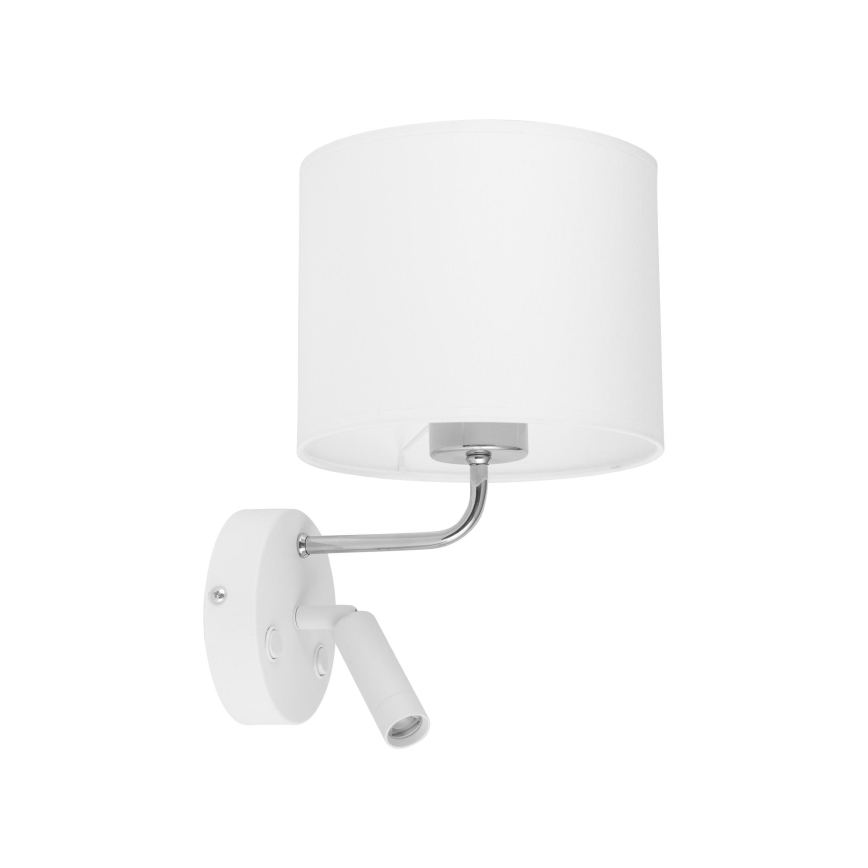 LED Flexibilní svítidlo RICHI 1xE27/15W/230V + LED/3W/230V bílá