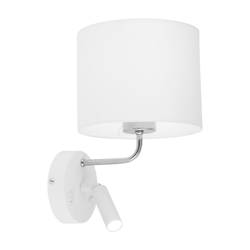 LED Flexibilní svítidlo RICHI 1xE27/15W/230V + LED/3W/230V bílá