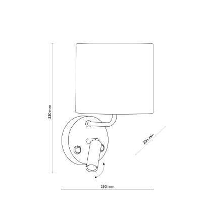 LED Flexibilní svítidlo RICHI 1xE27/15W/230V + LED/3W/230V bílá