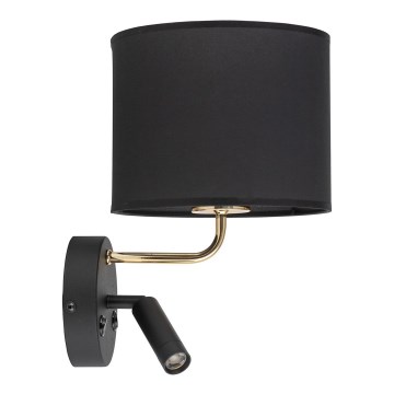 LED Flexibilní svítidlo RICHI 1xE27/15W/230V + LED/3W/230V černá