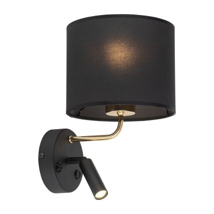 LED Flexibilní svítidlo RICHI 1xE27/15W/230V + LED/3W/230V černá
