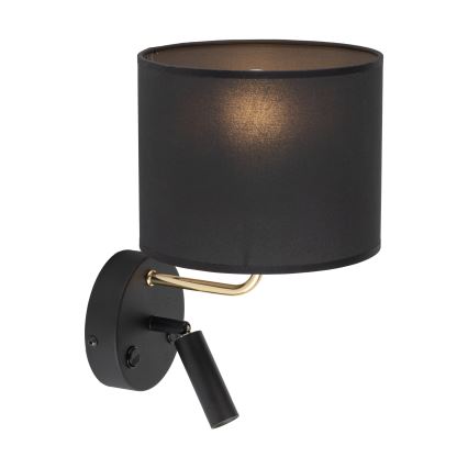 LED Flexibilní svítidlo RICHI 1xE27/15W/230V + LED/3W/230V černá