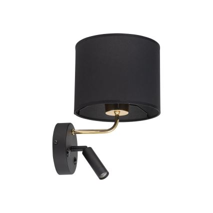 LED Flexibilní svítidlo RICHI 1xE27/15W/230V + LED/3W/230V černá