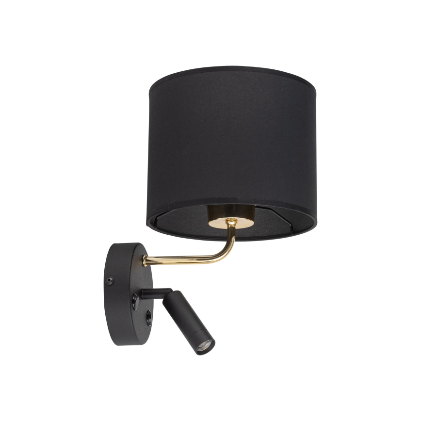 LED Flexibilní svítidlo RICHI 1xE27/15W/230V + LED/3W/230V černá