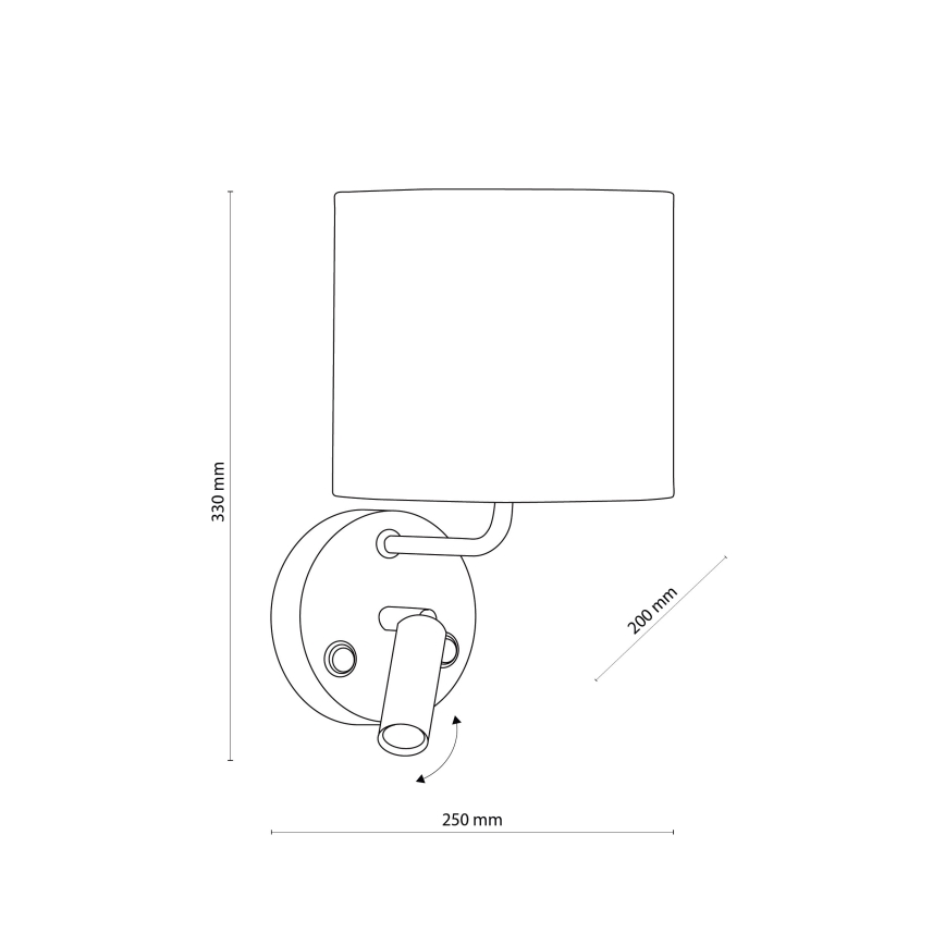 LED Flexibilní svítidlo RICHI 1xE27/15W/230V + LED/3W/230V černá