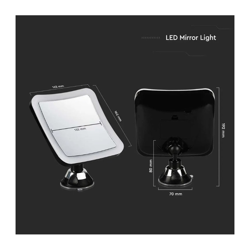 LED Kosmetické zrcátko LED/3,2W/4,5V 3xAA IP44