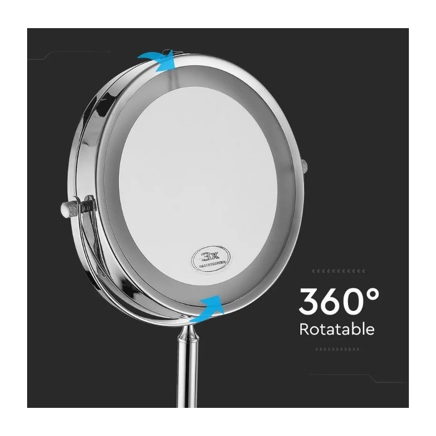 LED Kosmetické zrcátko LED/3W/6V 4xAA IP44