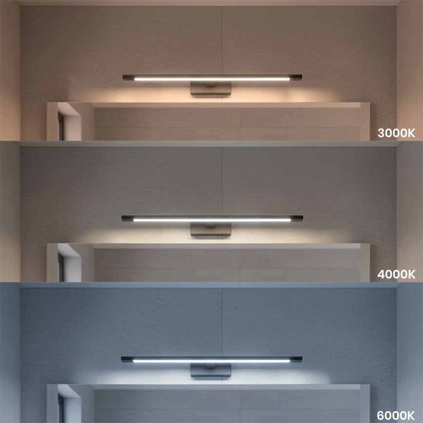 LED Koupelnové osvětlení zrcadla KLIMT LED/12W/230V 3000/4000/6000K 60 cm IP44 černá
