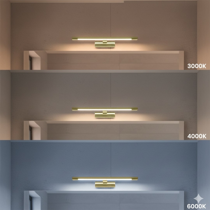 LED Koupelnové osvětlení zrcadla KLIMT LED/8W/230V 3000/4000/6000K 40 cm IP44 zlatá