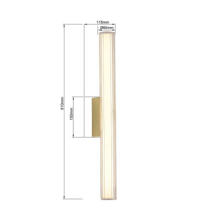 LED Koupelnové osvětlení zrcadla LINEA LED/12W/230V 3000/4000/6000K IP44 61 cm zlatá