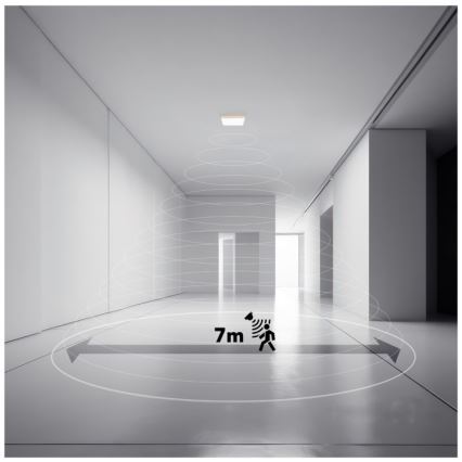 LED Koupelnové svítidlo se senzorem pohybu a soumraku NIVERA LED/12W/230V IP54 3000/4000/6000K 22,5x22,5 cm bílá + dálkové ovládání