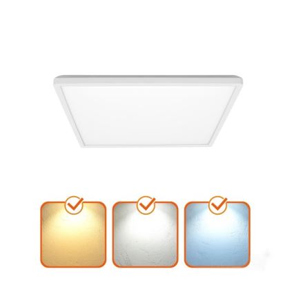 LED Koupelnové svítidlo se senzorem pohybu a soumraku NIVERA LED/12W/230V IP54 3000/4000/6000K 22,5x22,5 cm bílá + dálkové ovládání