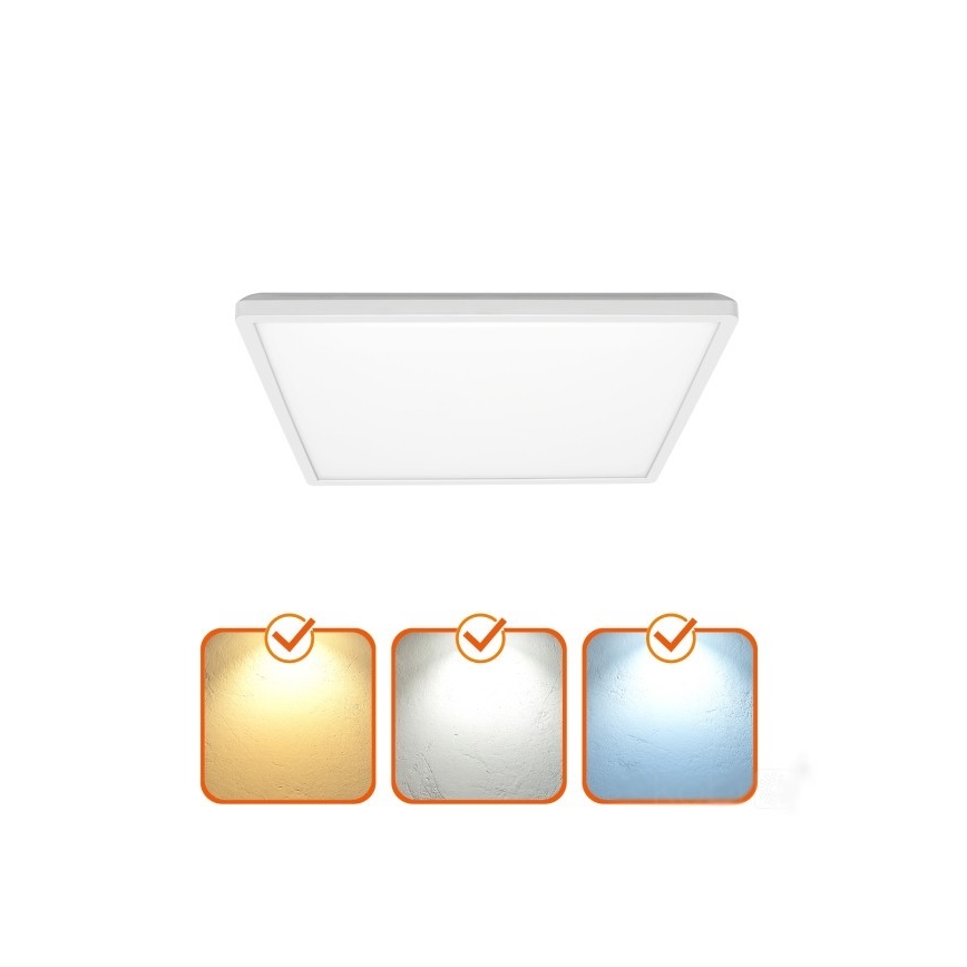 LED Koupelnové svítidlo se senzorem pohybu a soumraku NIVERA LED/12W/230V IP54 3000/4000/6000K 22,5x22,5 cm bílá + dálkové ovládání